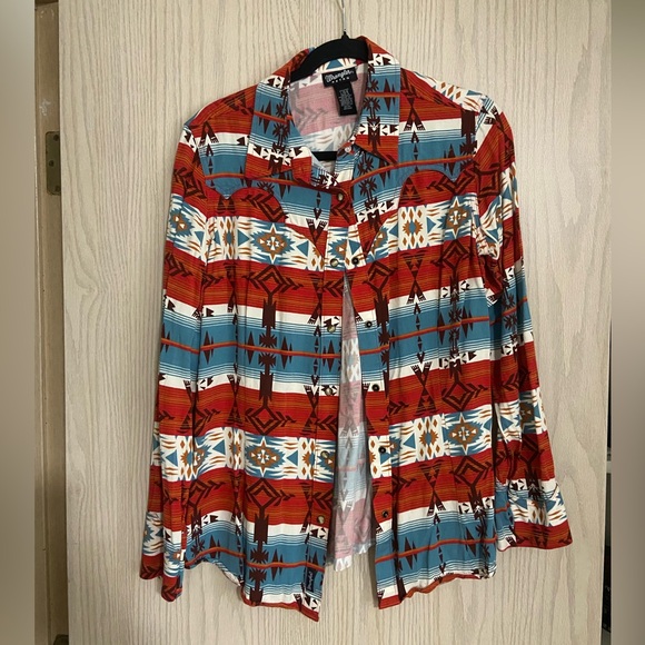 Wrangler Tops - Wrangler Retro Multicolor Aztec Shirt